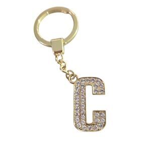 Argento SC Swarovski Crystal Letter "C" Charm Keychain Bag Charm Gold-Tone